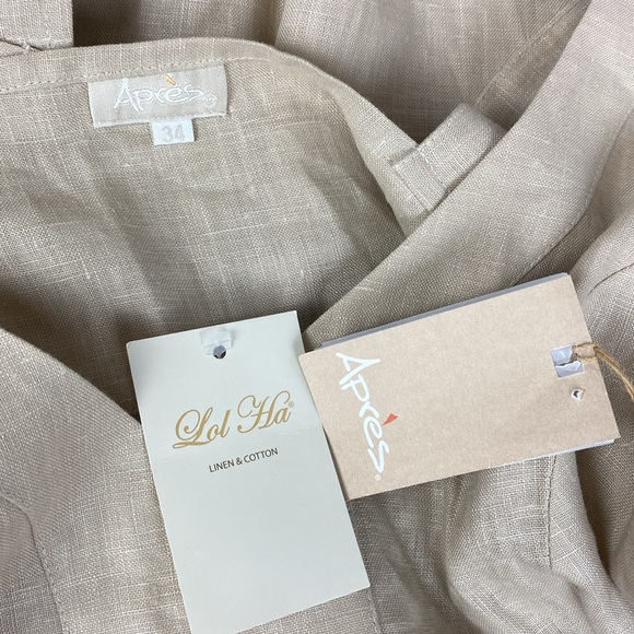 Apres Tan 100% Linen Sleeveless Tank Top NEW 34 M - Picture 4 of 4